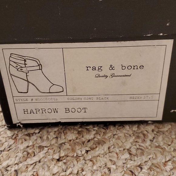 Rag & Bone Black Harrow Bootie with Box 37.5 - Picture 8 of 9